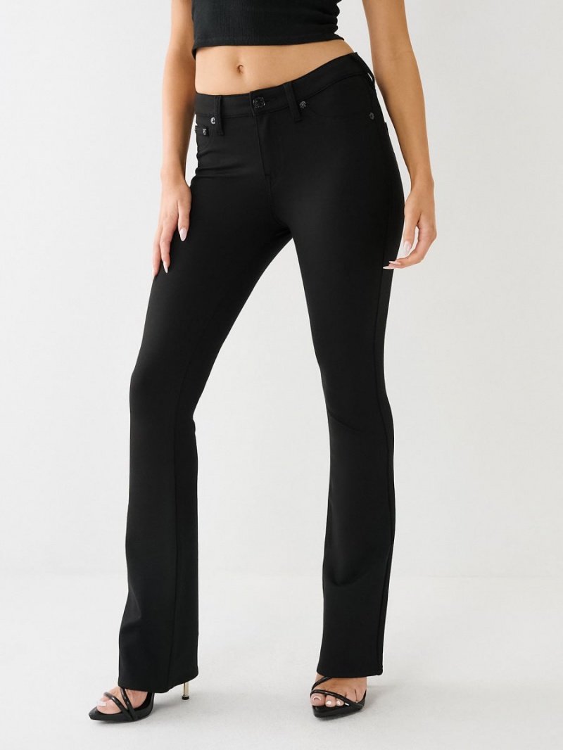 Black True Religion Becca Ponte Mid Rise Curvy Bootcut Pants | 0512-KWVCN