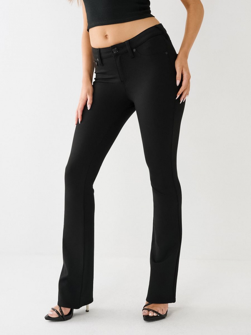 Black True Religion Becca Ponte Mid Rise Curvy Bootcut Pants | 0512-KWVCN