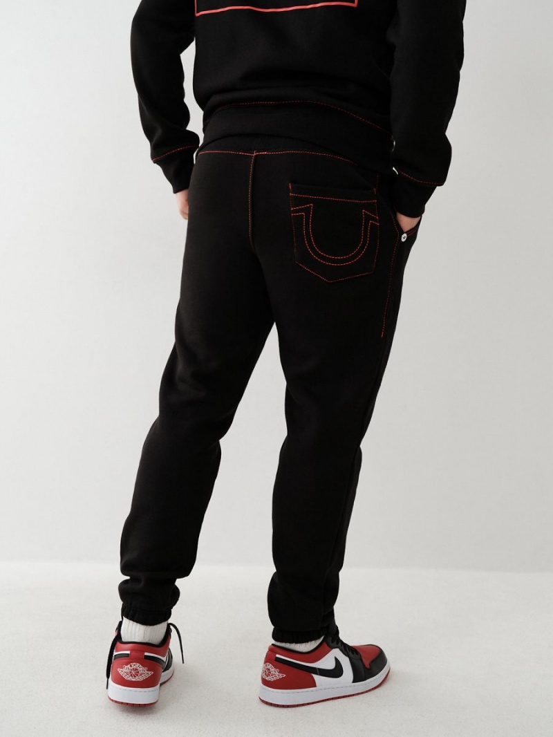 Black True Religion Big T Logo Jogger | 0941-ZVQTH