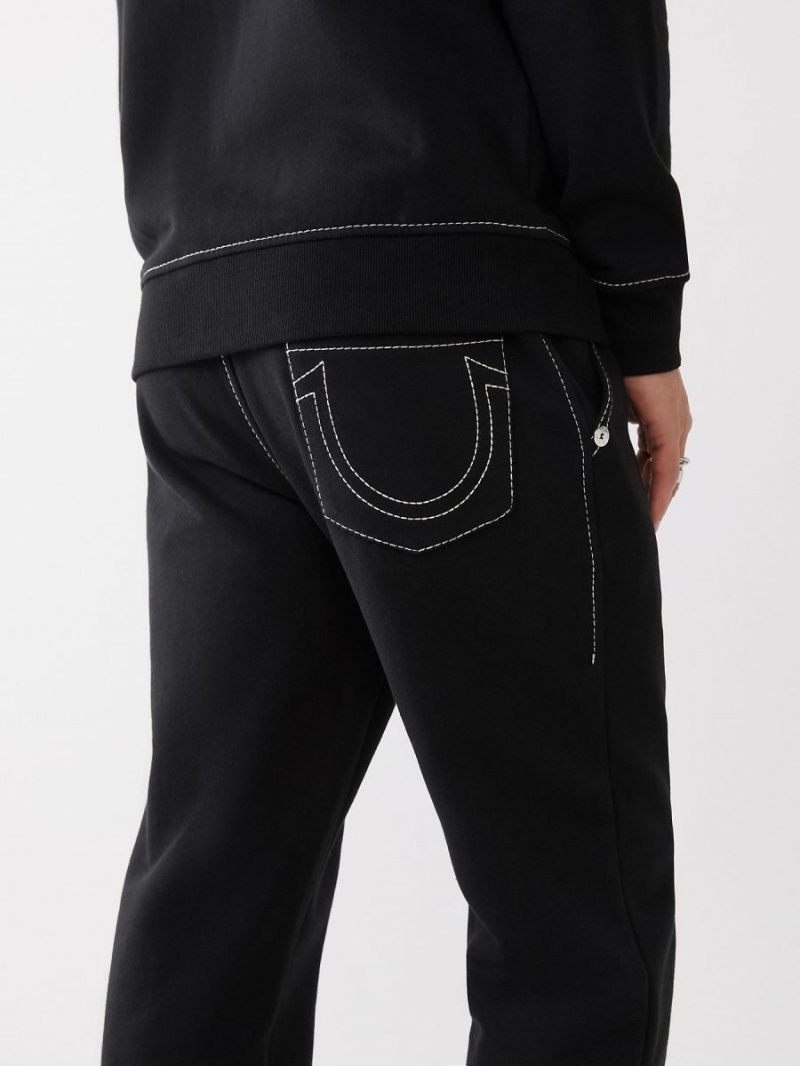 Black True Religion Big T Logo Jogger | 2165-GIEOF