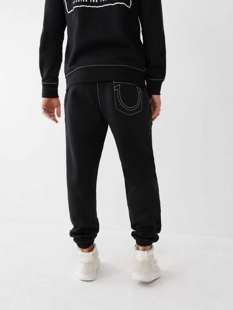 Black True Religion Big T Logo Jogger | 2165-GIEOF