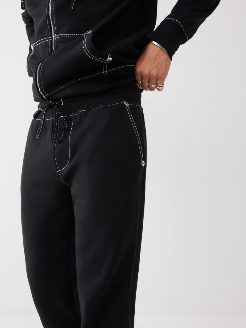 Black True Religion Big T Logo Jogger | 6791-MVSEP