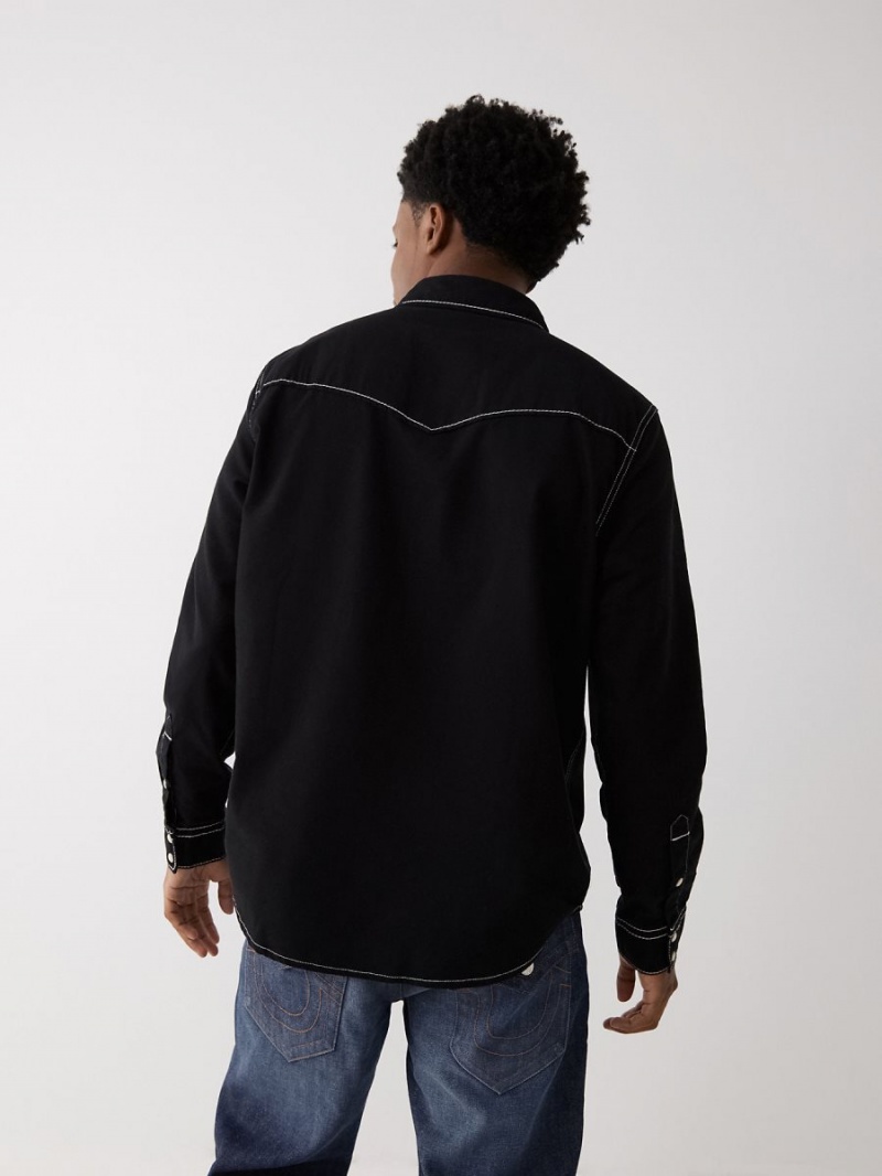 Black True Religion Big T Western Shirts | 2173-NEZKG