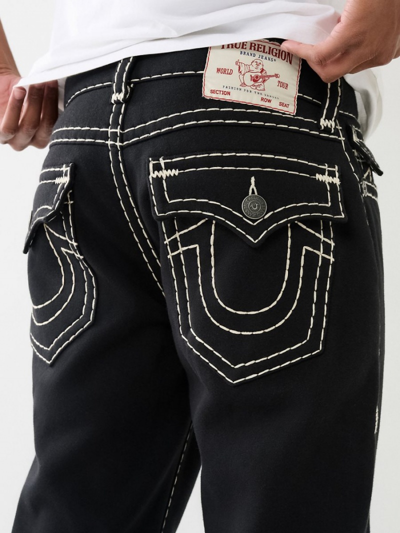 Black True Religion Bobby Baggy Fleece Super T Pants | 1536-MBTWN