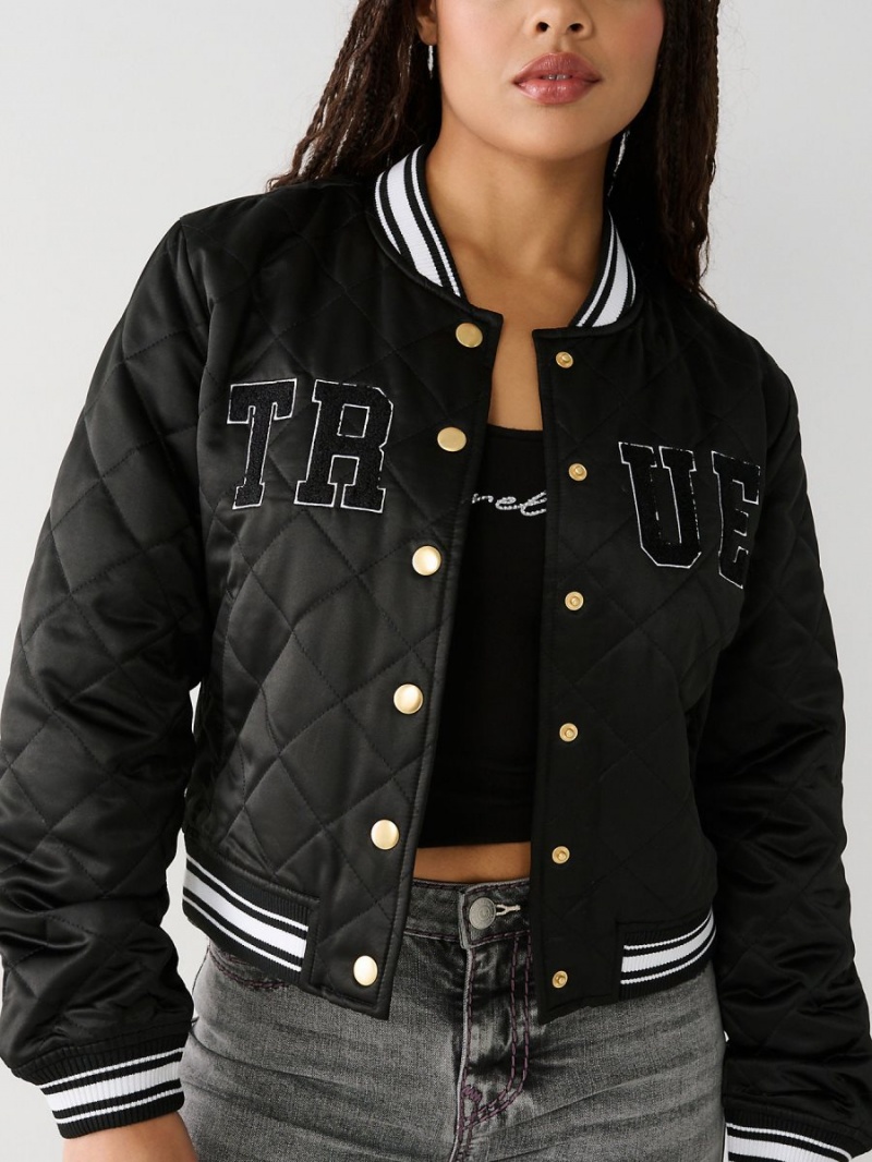 Black True Religion Bomber Jacket | 0495-VWRGZ