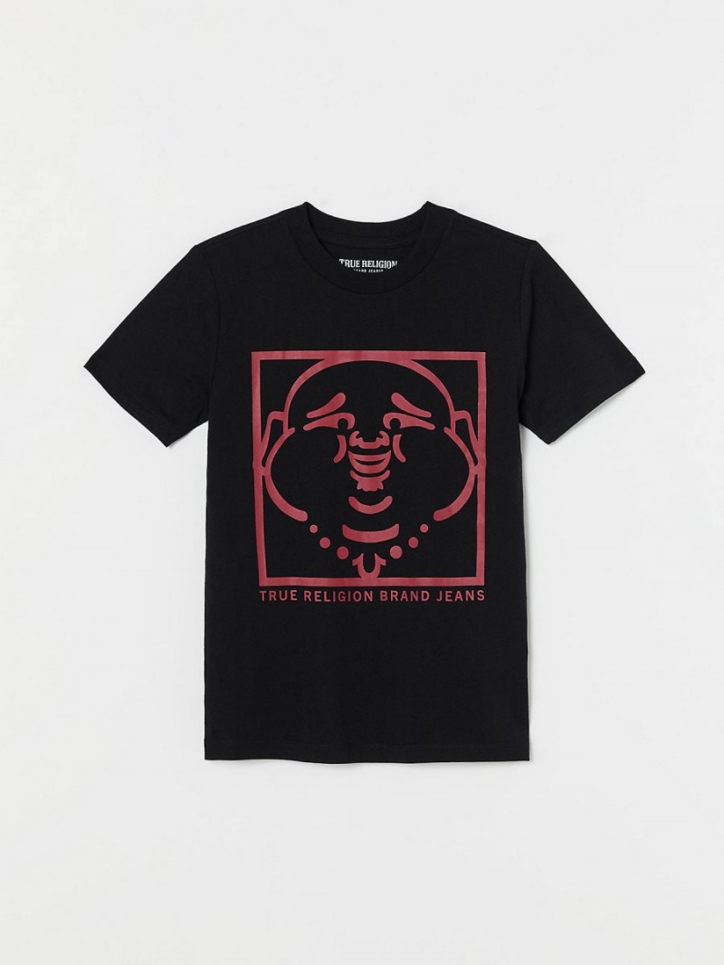 Black True Religion Boys Buddha T Shirts | 9317-CHLYV