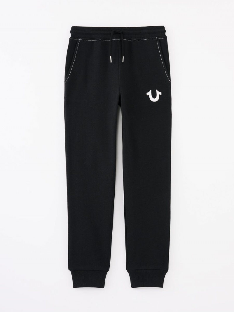 Black True Religion Boys Logo Jogger | 3526-TSUGN