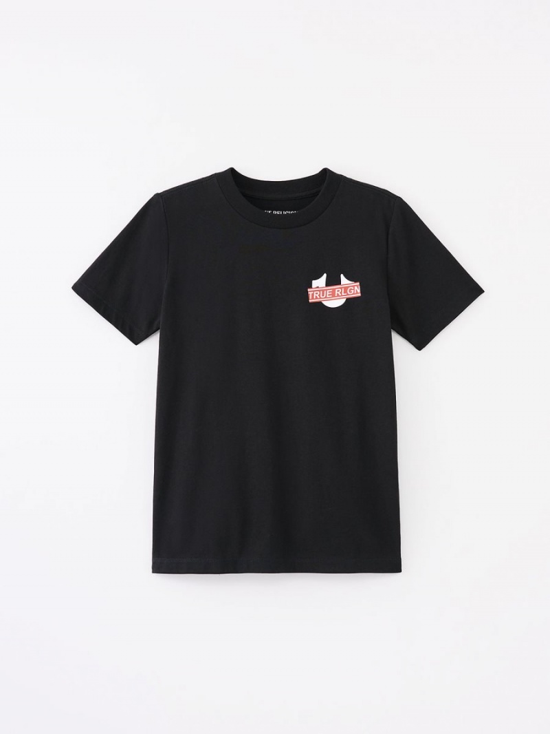 Black True Religion Boys Logo T Shirts | 4120-GQXSW