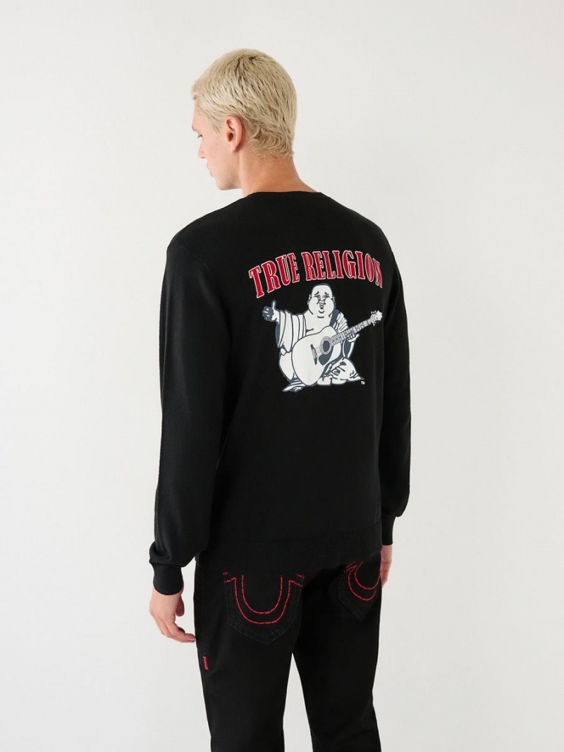 Black True Religion Buddha Logo Sweater | 8710-ZWETF