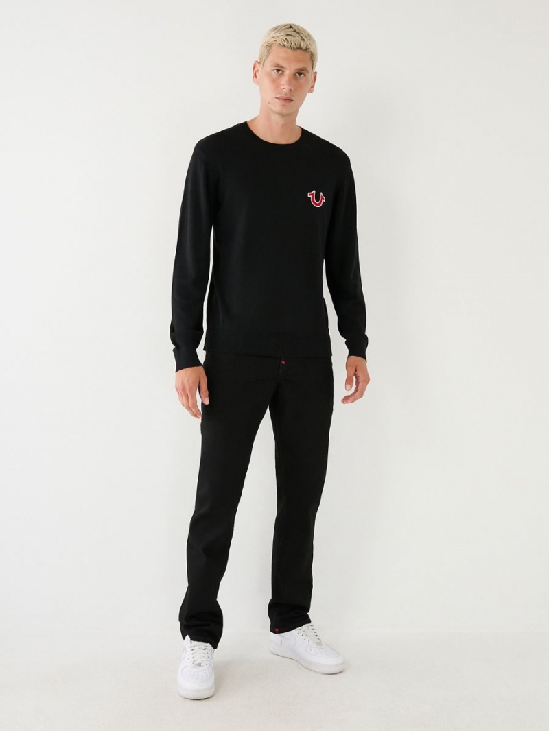 Black True Religion Buddha Logo Sweater | 8710-ZWETF