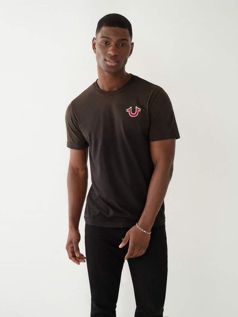 Black True Religion Buddha Logo T Shirts | 8520-KOVCS