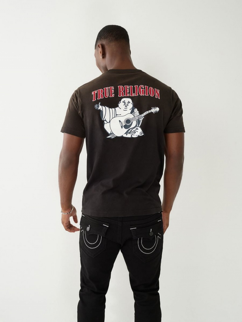 Black True Religion Buddha Logo T Shirts | 8520-KOVCS