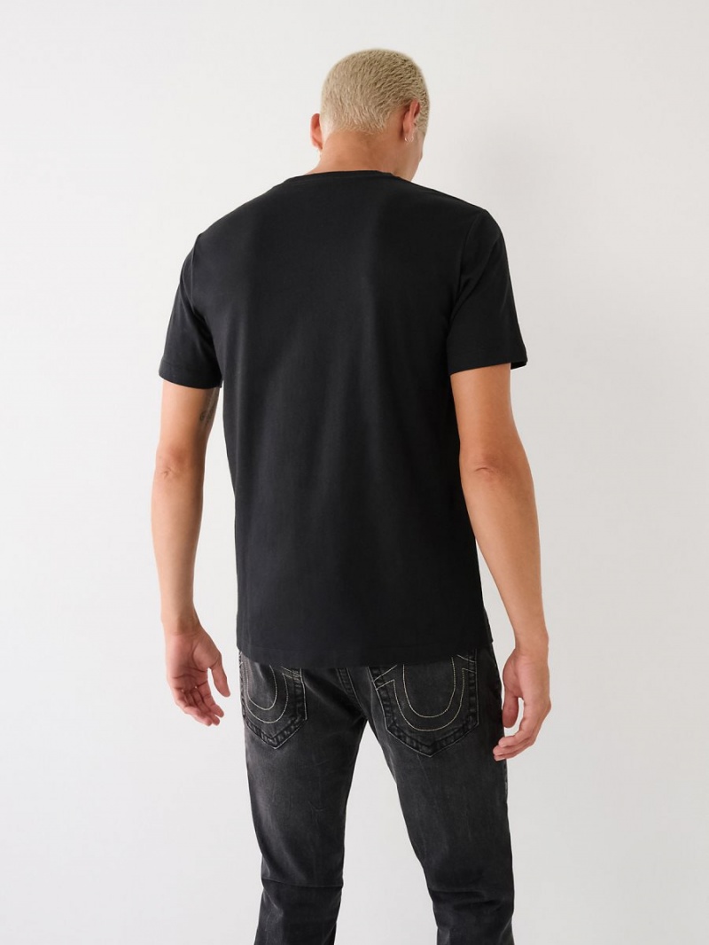 Black True Religion Buddha Logo T Shirts | 5721-XLKHM