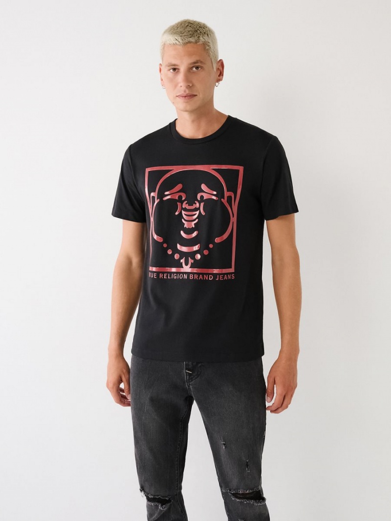 Black True Religion Buddha Logo T Shirts | 5721-XLKHM