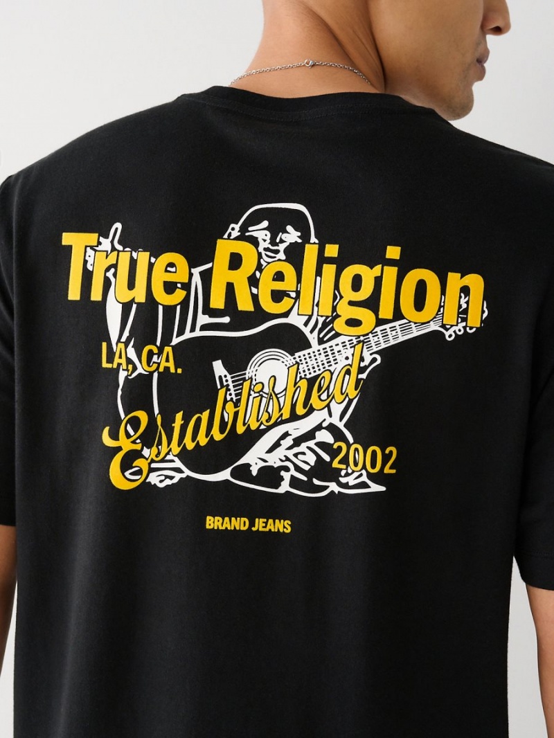 Black True Religion Buddha Logo T Shirts | 7128-PLGBH