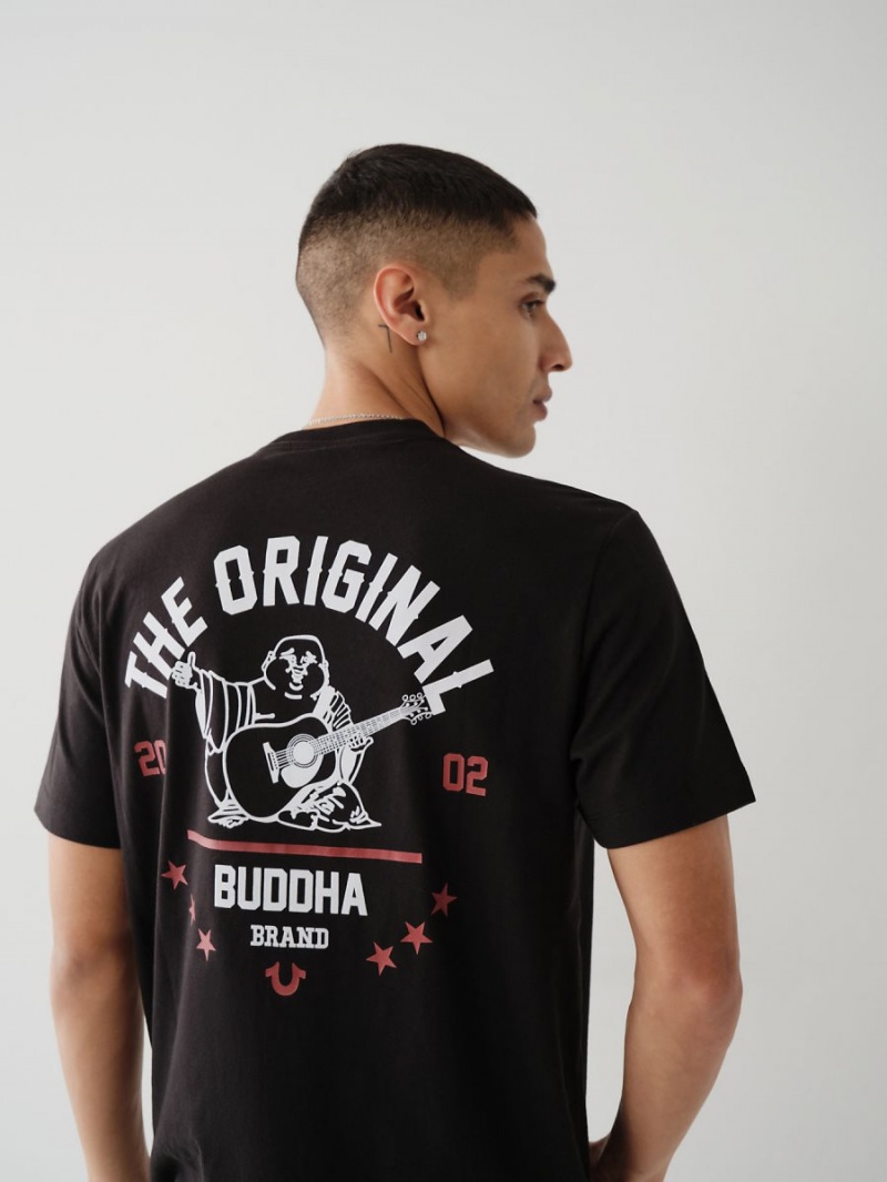 Black True Religion Buddha Logo T Shirts | 3190-QBLFZ