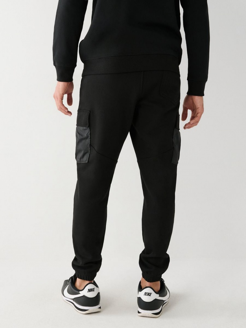 Black True Religion Cargo Revolt Jogger | 6895-OZAPF