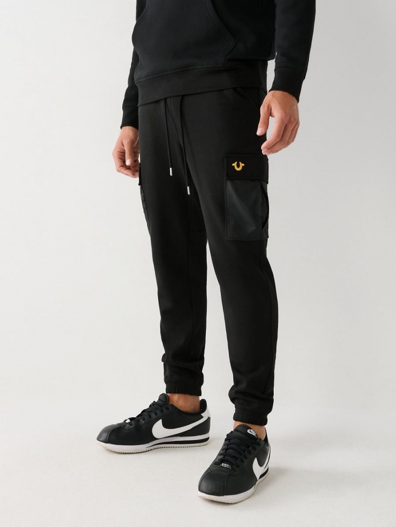 Black True Religion Cargo Revolt Jogger | 7906-HJNGW