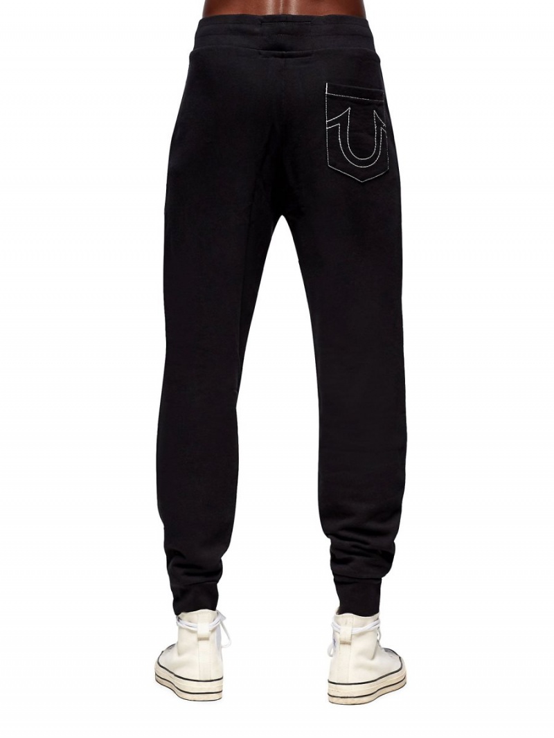 Black True Religion Classic Logo Jogger | 7328-UJRSY