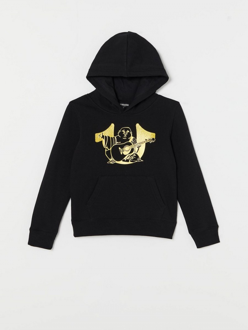 Black True Religion Girls Logo Hoodie | 6294-OIXGB