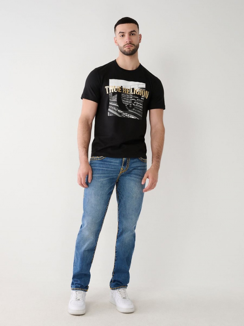 Black True Religion Graphic T Shirts | 4361-EAPON