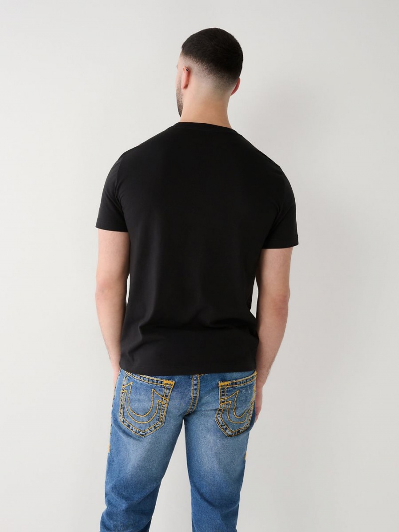 Black True Religion Graphic T Shirts | 4361-EAPON