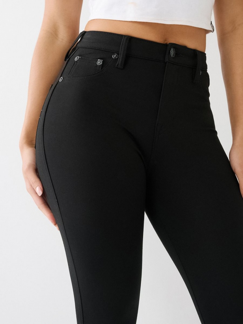 Black True Religion Jennie Ponte High Rise Curvy Skinny Pants | 6254-XLSTB