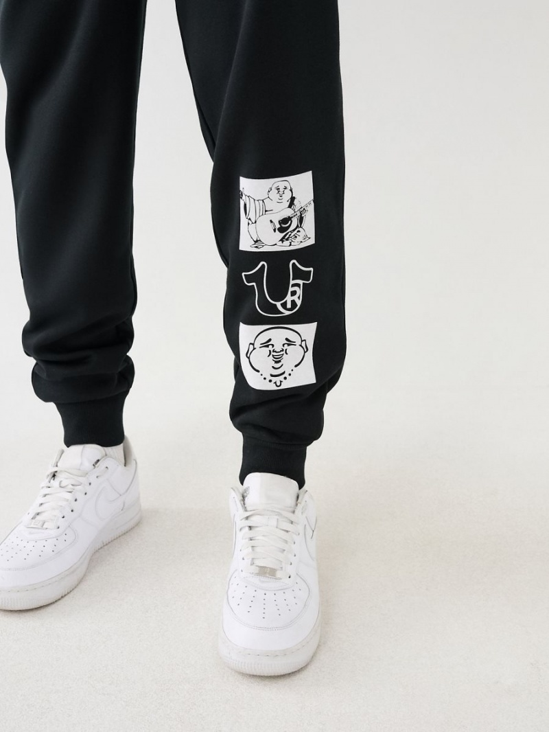 Black True Religion Logo Jogger | 0637-DYENJ