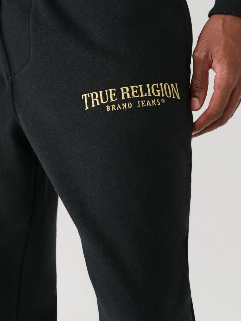 Black True Religion Logo Jogger | 0728-SFXOM