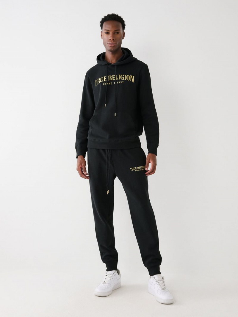 Black True Religion Logo Jogger | 0728-SFXOM