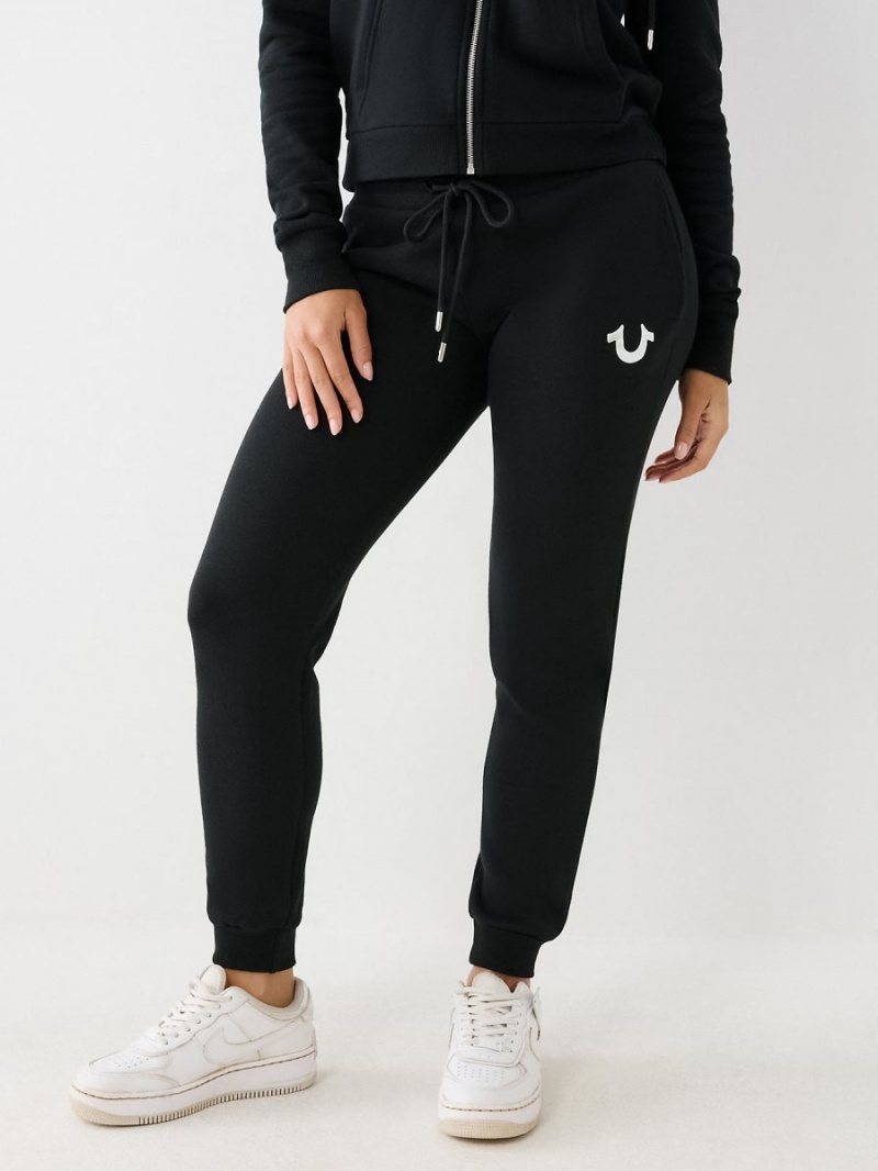 Black True Religion Logo Jogger | 1647-AUJZS