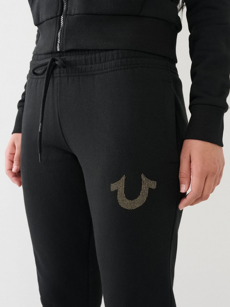 Black True Religion Logo Jogger | 1865-EBLUJ