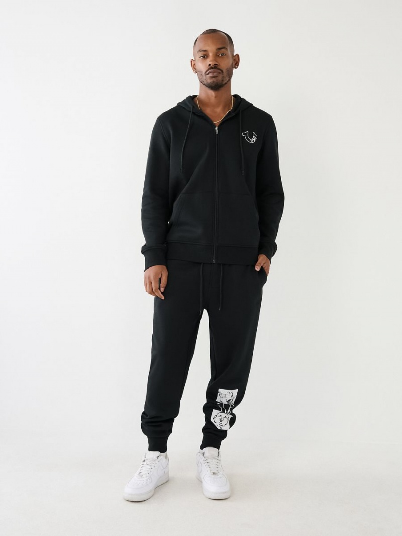 Black True Religion Logo Jogger | 1920-DMSEN