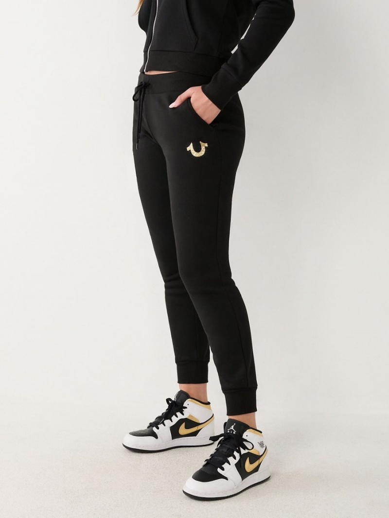 Black True Religion Logo Jogger | 3167-UWBTX