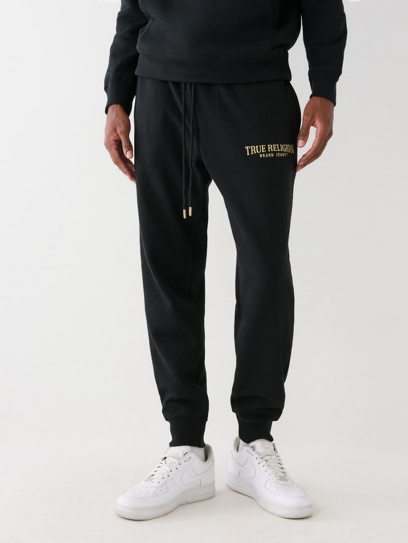 Black True Religion Logo Jogger | 4127-WSCBE