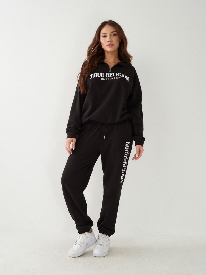 Black True Religion Logo Jogger | 5739-IXOCR