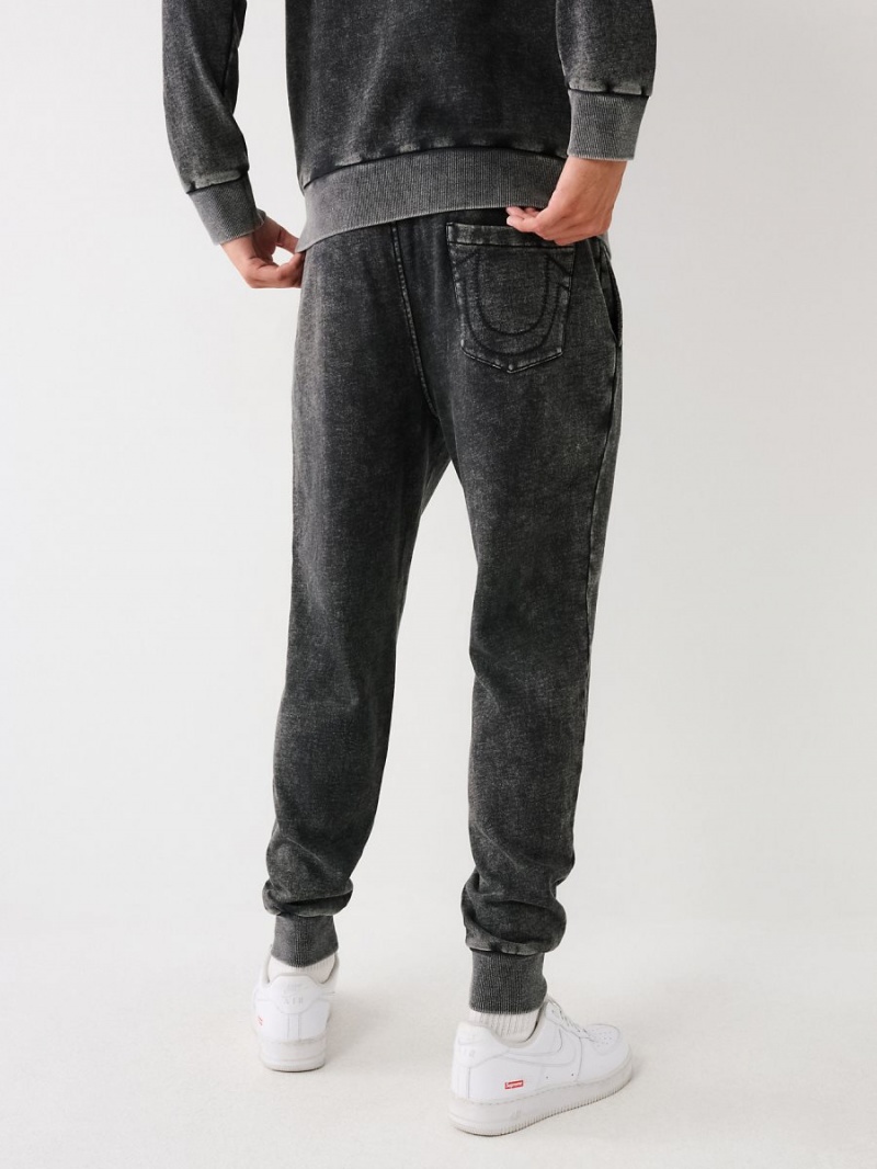 Black True Religion Logo Patch Jogger | 2543-WAOVX