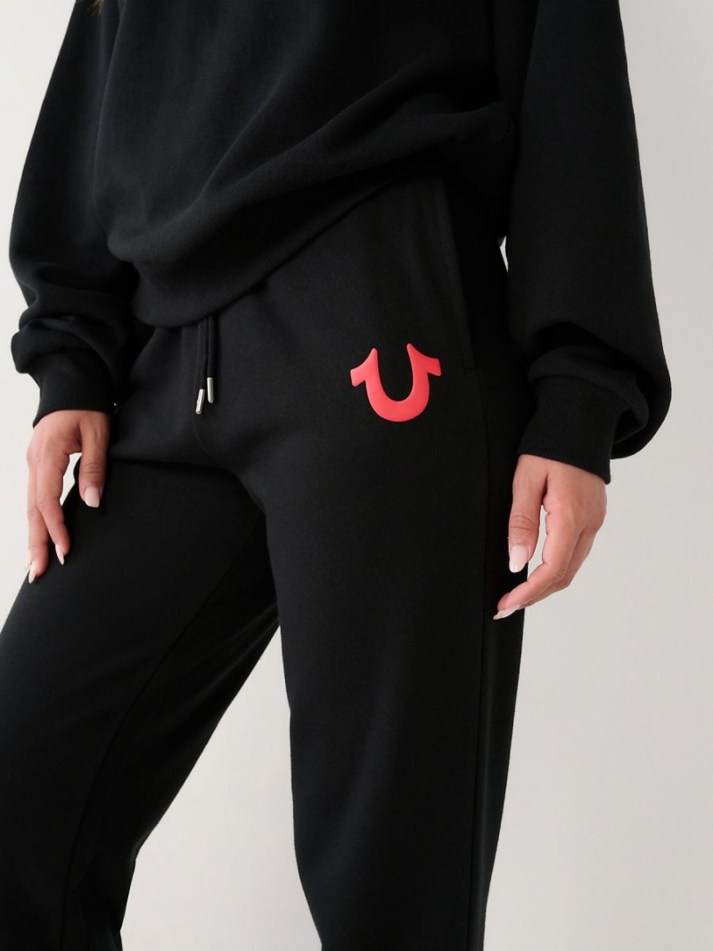 Black True Religion Logo Relaxed Jogger | 1495-VORMN