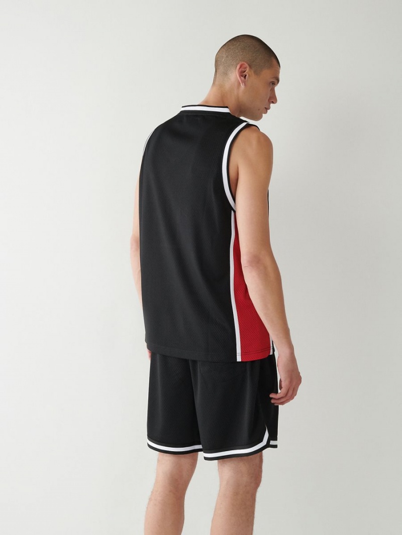 Black True Religion Mesh Jersey Tanks | 6274-NFAMB