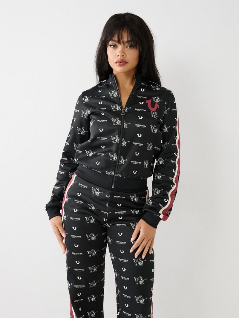 Black True Religion Monogram Track Jacket | 4380-ZBOUS