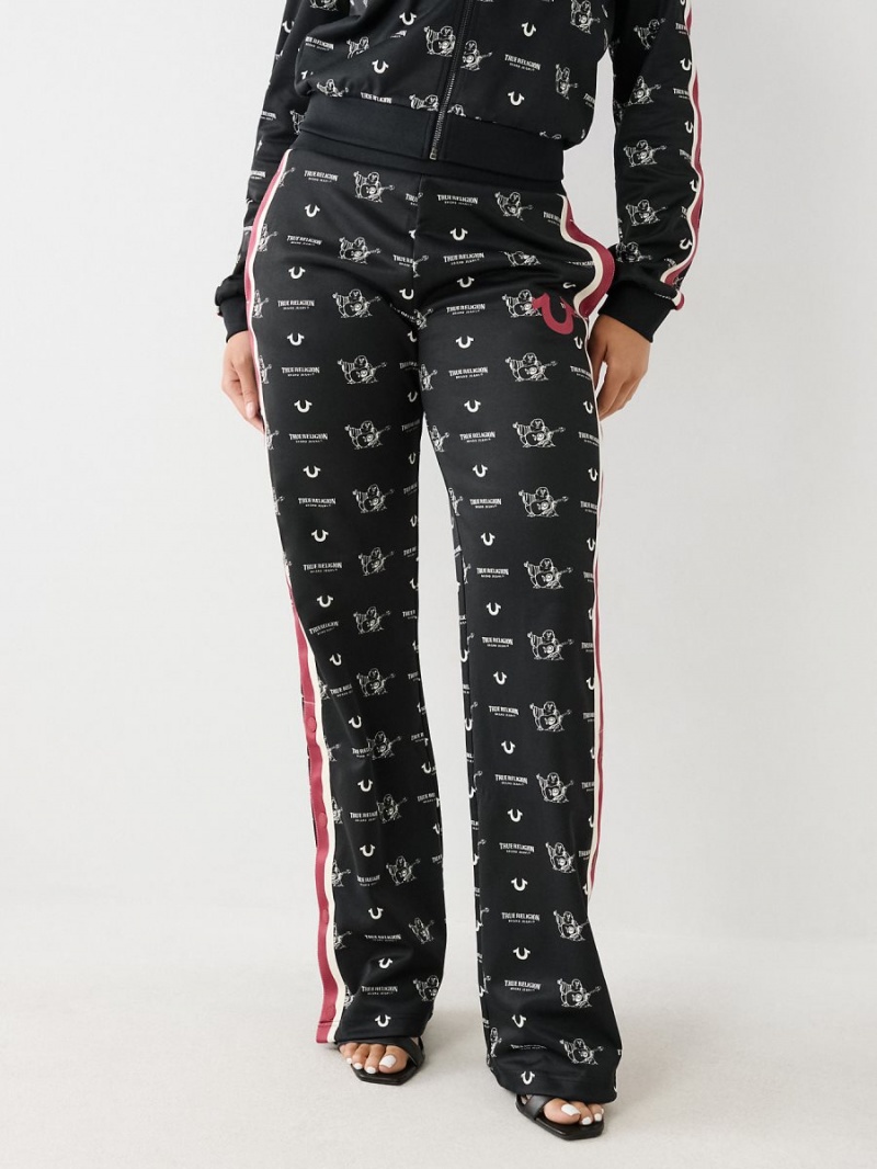 Black True Religion Monogram Track Pants | 2795-SNCHL