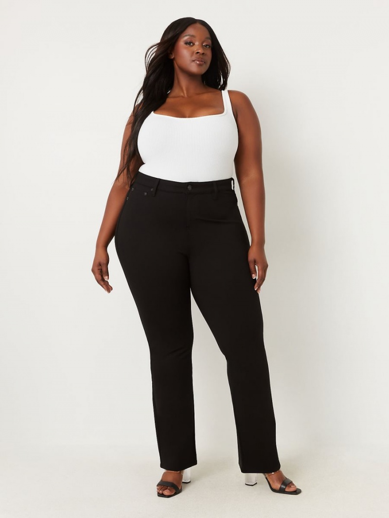 Black True Religion Plus Becca Ponte Bootcut Pants | 1523-ZPOKV