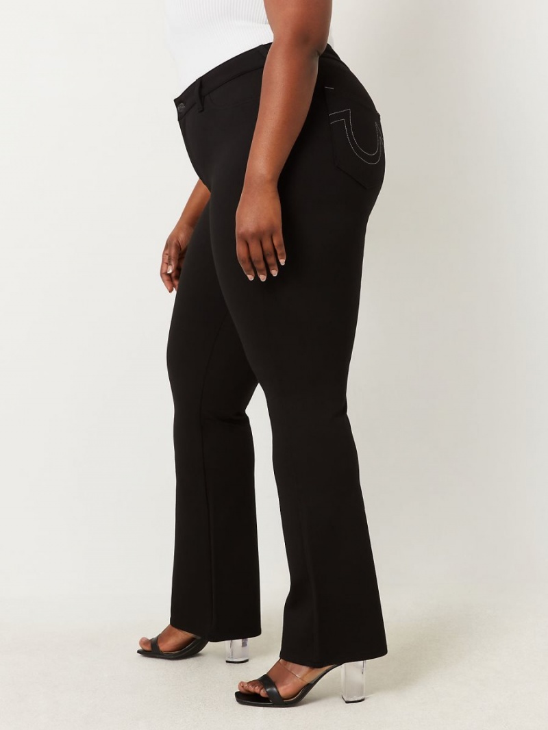 Black True Religion Plus Becca Ponte Bootcut Pants | 1523-ZPOKV