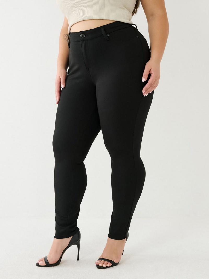 Black True Religion Plus Jennie Ponte Skinny Pants | 0473-PFGSR