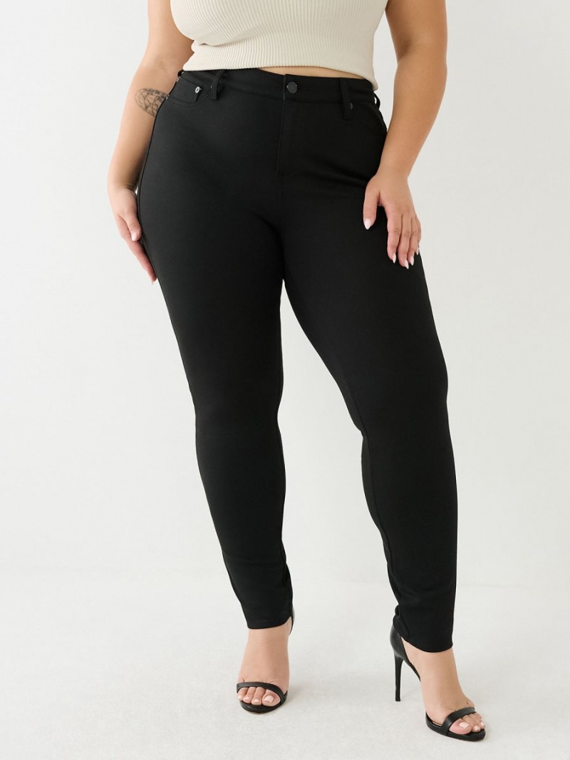 Black True Religion Plus Jennie Ponte Skinny Pants | 0473-PFGSR