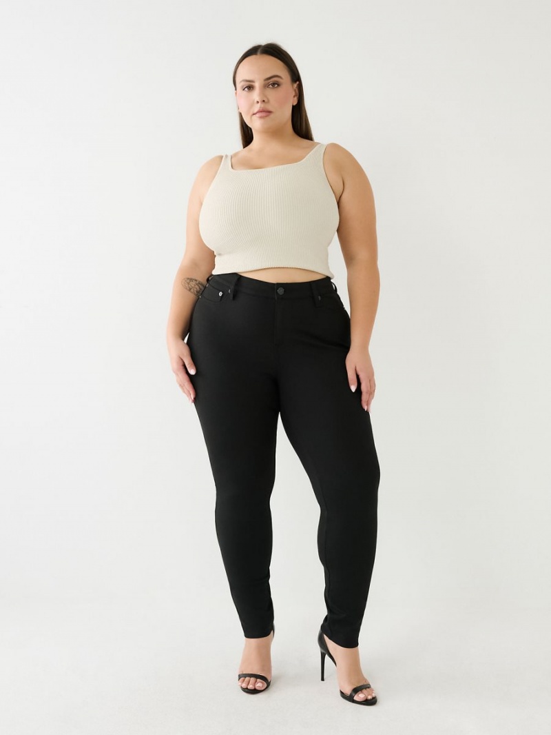 Black True Religion Plus Jennie Ponte Skinny Pants | 8540-ORCZA