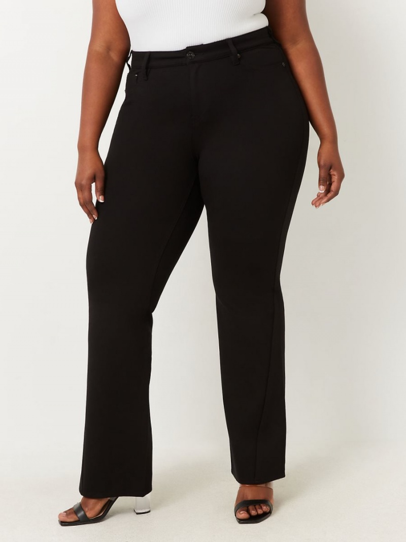 Black True Religion Plus Joey Ponte Curvy Flare Pants | 5480-TEQKM