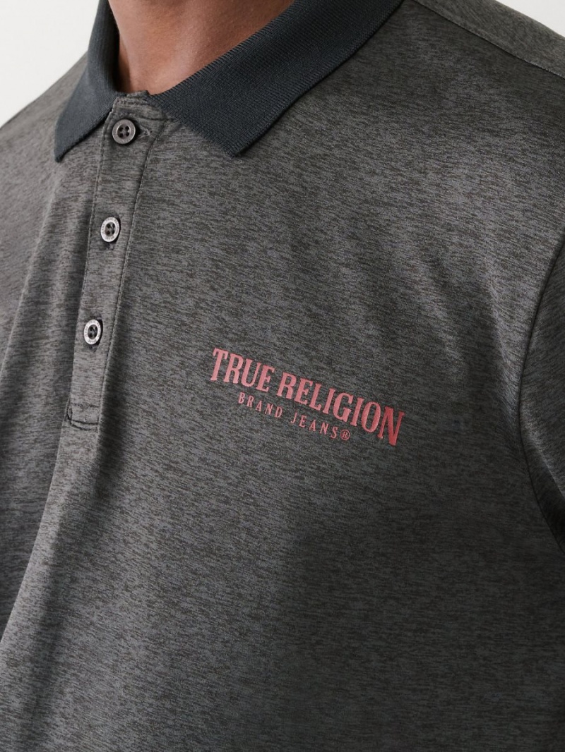 Black True Religion Polo Shirts | 7521-OHRBI