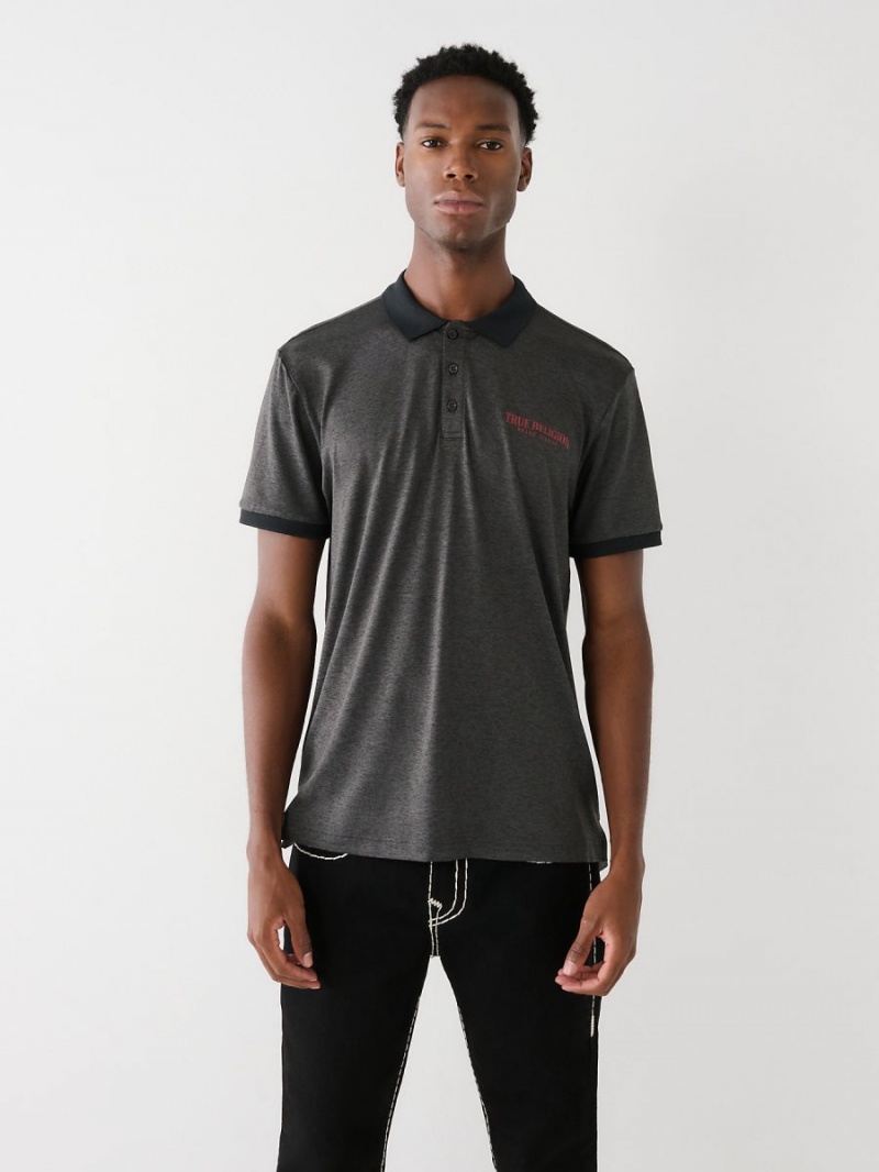 Black True Religion Polo Shirts | 7521-OHRBI