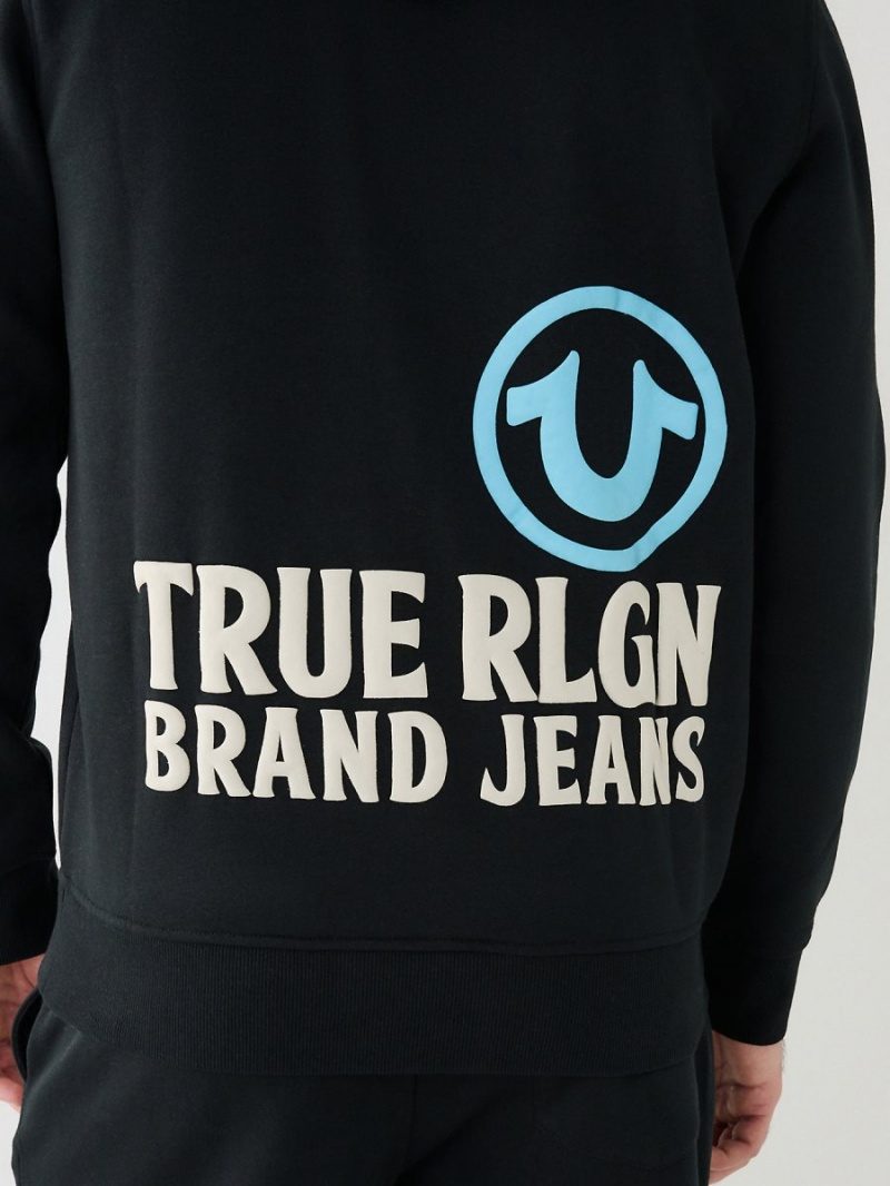 Black True Religion Puff Trbj Zip Up | 5841-QWMCR